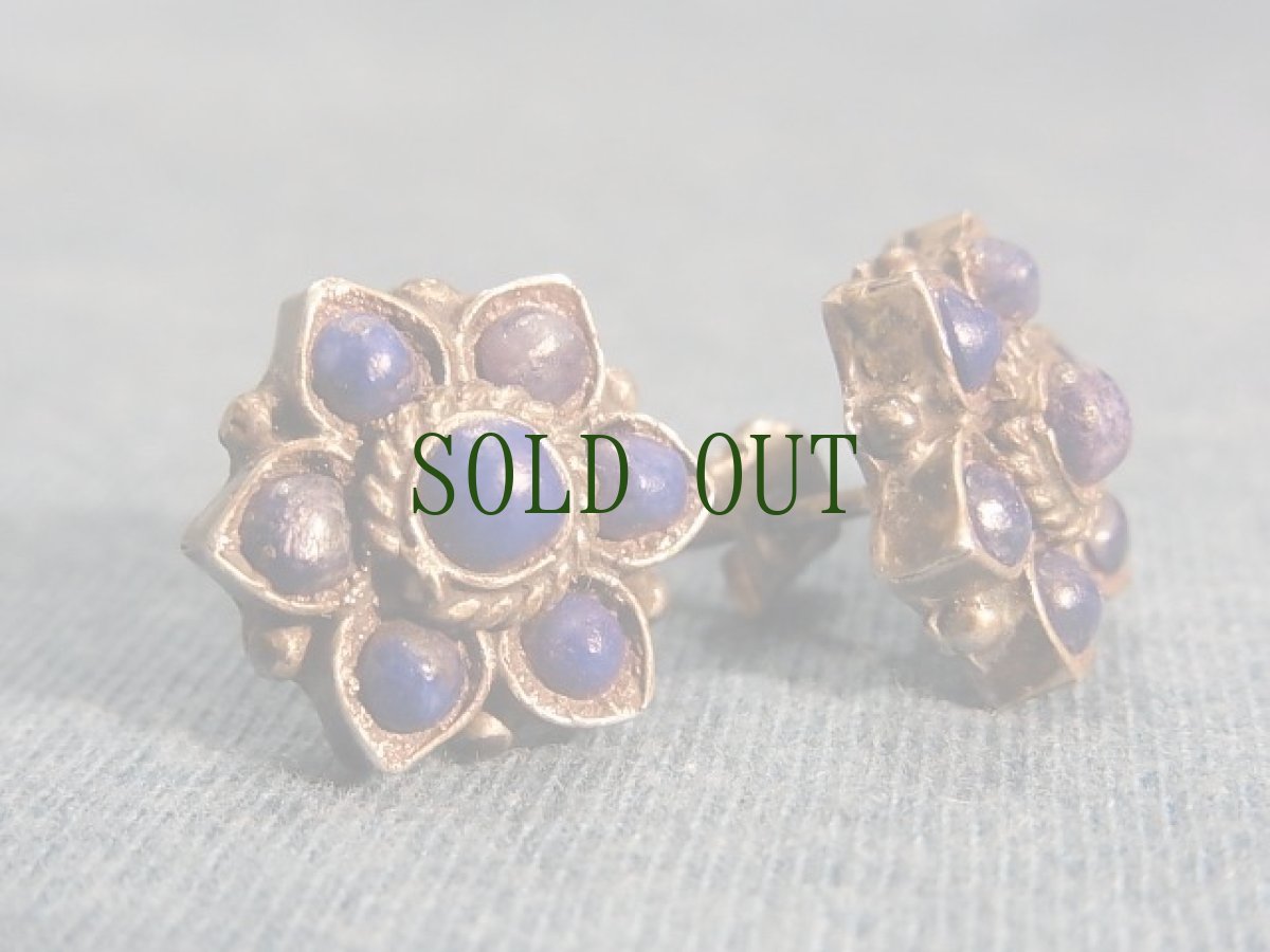 画像4: ラピスラズリ（青金石　lapislazuli）のシルバーピアス　 (4)