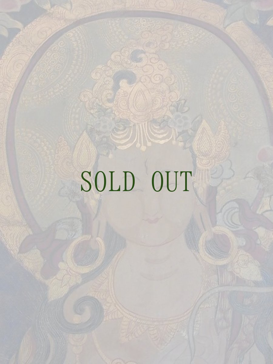 画像3: ホワイトターラのタンカ　(tibetan white tara thangka) (3)