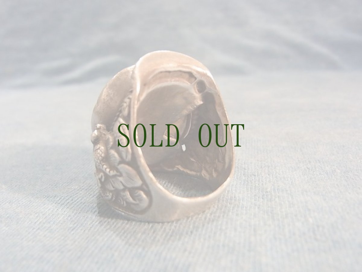 画像7: チベタン・オールドアンバーの銀製リング（tibetan old amber silver ring） (7)