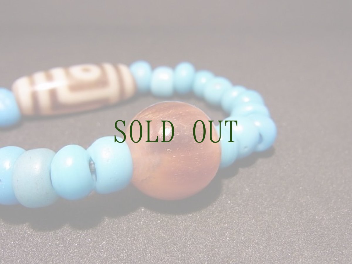 画像7: ジービーズ(２アイ・dzi mig ni pa)二眼天珠と和蘭玉（アイヌ玉）、老山亀珠のブレスレット (7)