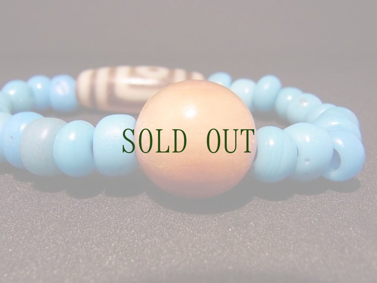 画像6: ジービーズ(２アイ・dzi mig ni pa)二眼天珠と和蘭玉（アイヌ玉）、老山亀珠のブレスレット (6)