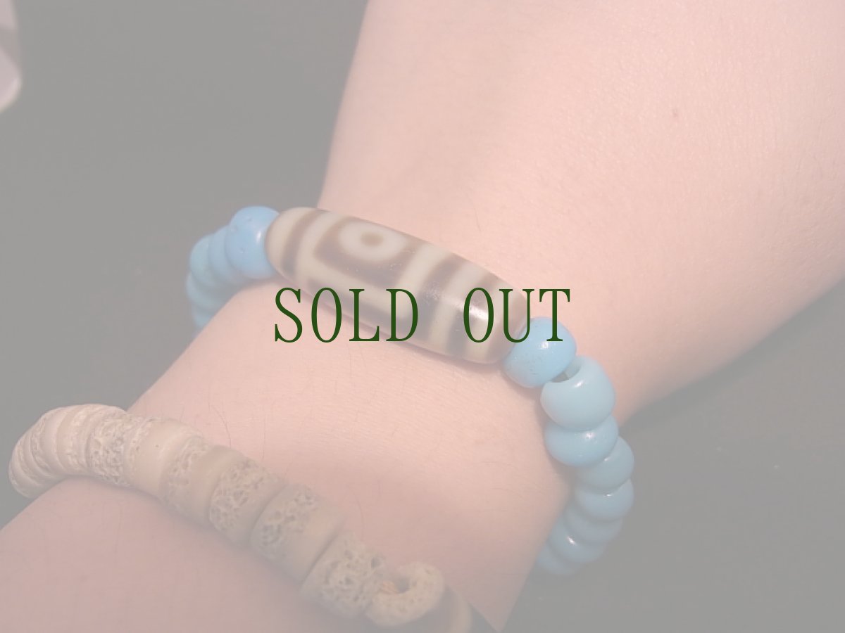 画像8: ジービーズ(２アイ・dzi mig ni pa)二眼天珠と和蘭玉（アイヌ玉）、老山亀珠のブレスレット (8)