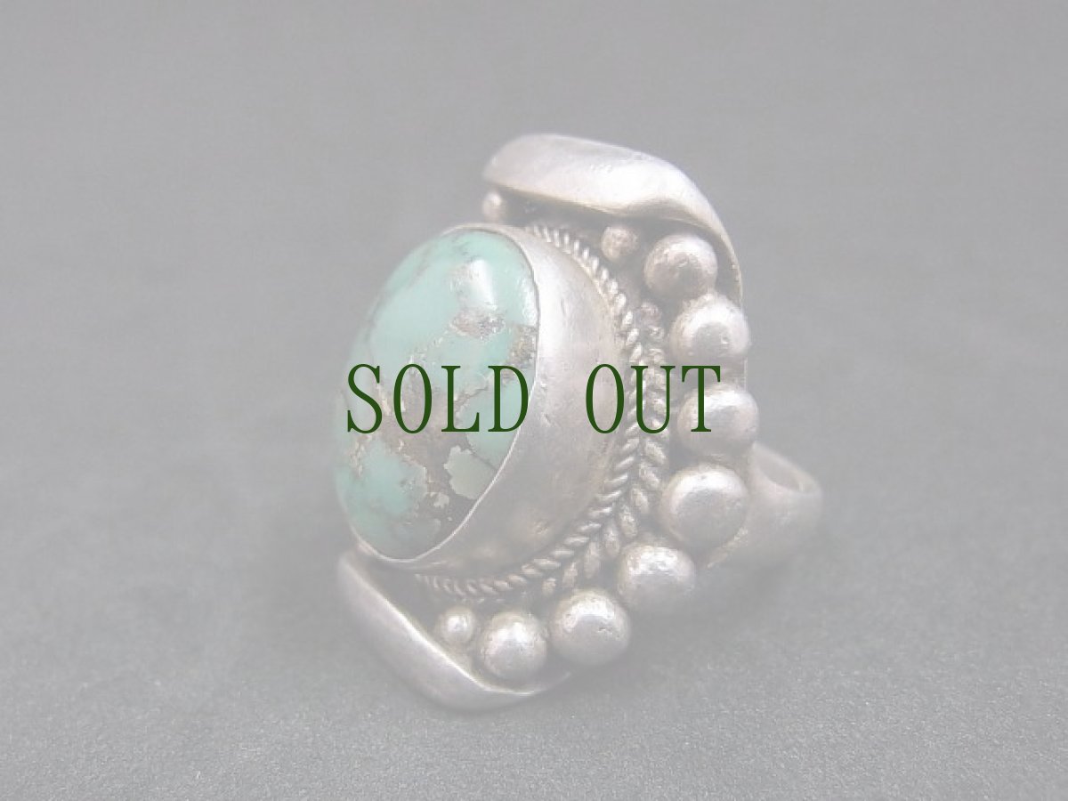 画像3: チベタン　アンティークターコイズ（yu）の銀製リング　（tibetan turquoise silver ring） (3)
