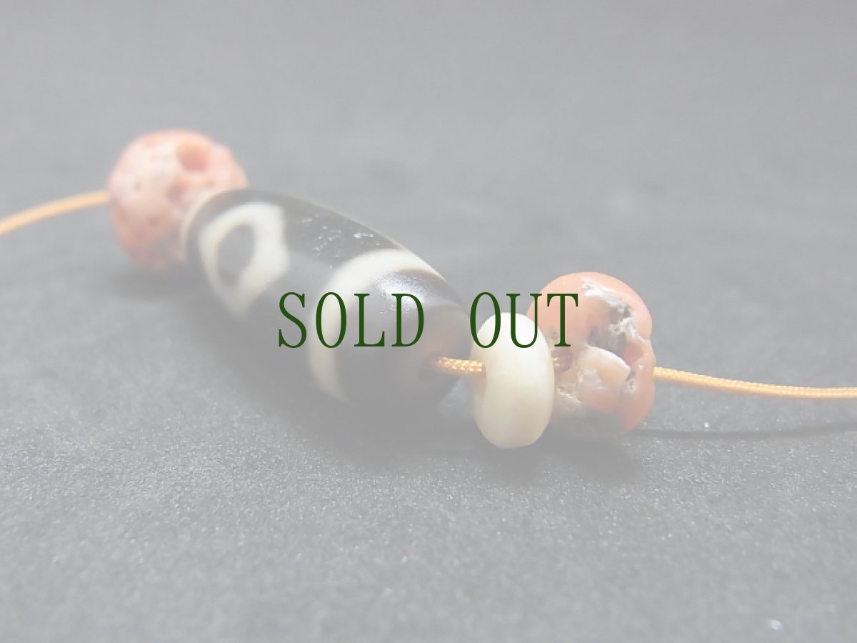 画像7: ジービーズ(ブッダ２アイ・dzi mig ni pa) と山珊瑚（アンティークチベタンコーラル） (7)