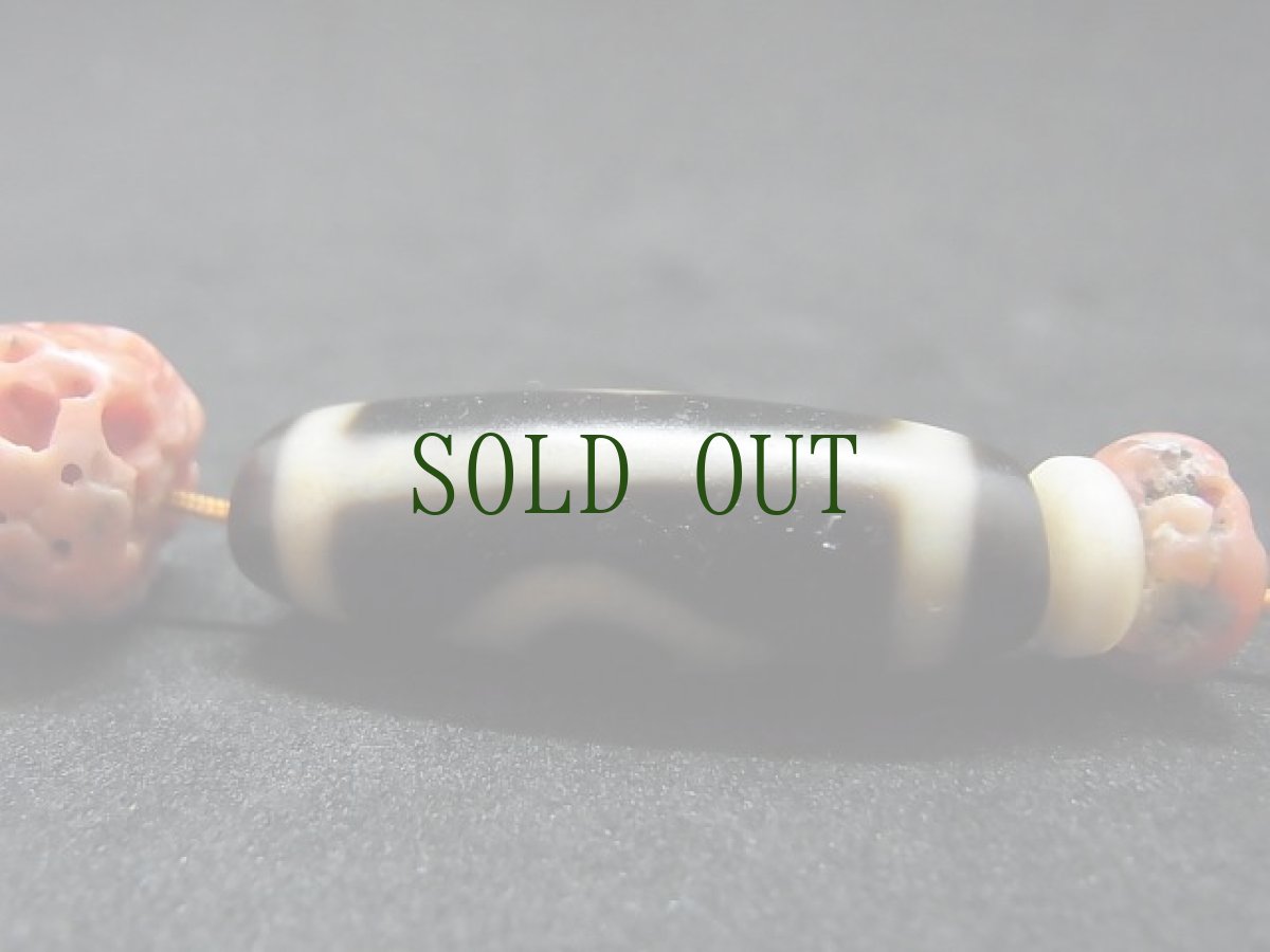 画像8: ジービーズ(ブッダ２アイ・dzi mig ni pa) と山珊瑚（アンティークチベタンコーラル） (8)