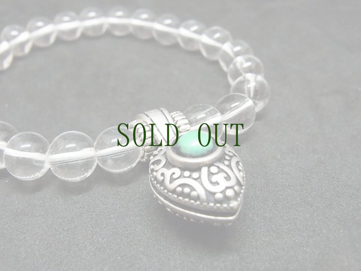 画像6: チベット銀（白銅）製の数珠飾りと水晶玉のブレスレット (6)