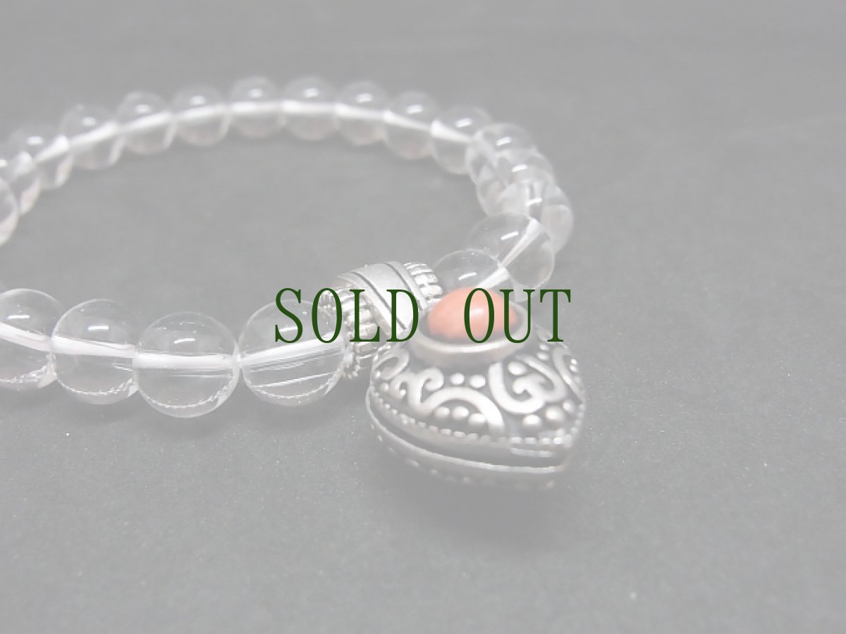 画像4: チベット銀（白銅）製の数珠飾りと水晶玉のブレスレット (4)