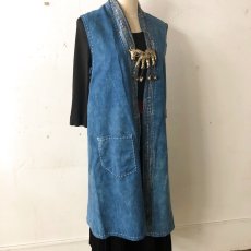 画像8: 本藍染　ロングベスト　（貴州省ミャオ族　本藍染　手紬手織り木綿）　 (8)