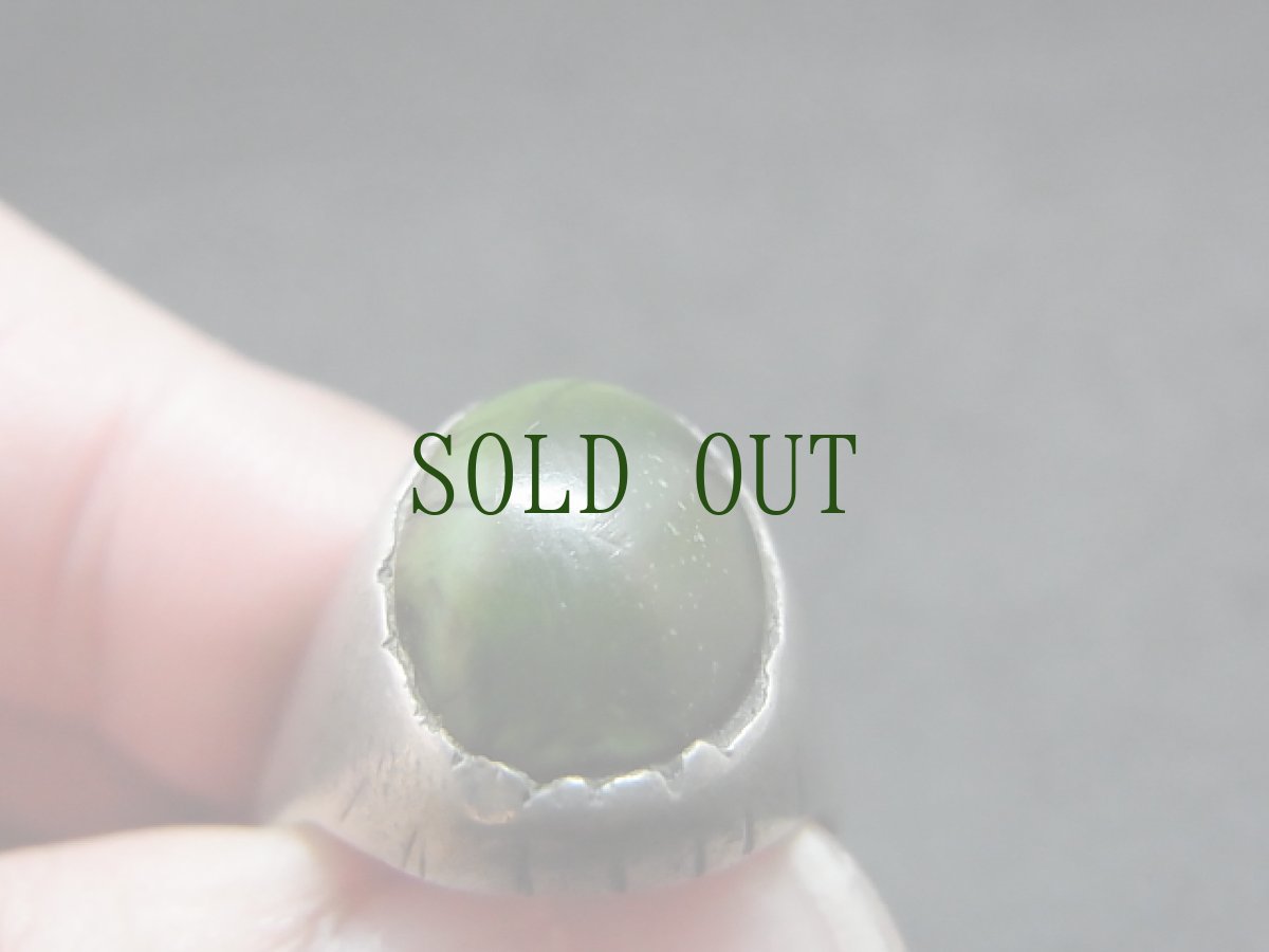 画像7: アンティークターコイズ（yu）の銀製リング　（old tibetan turquoise with silver ring） (7)