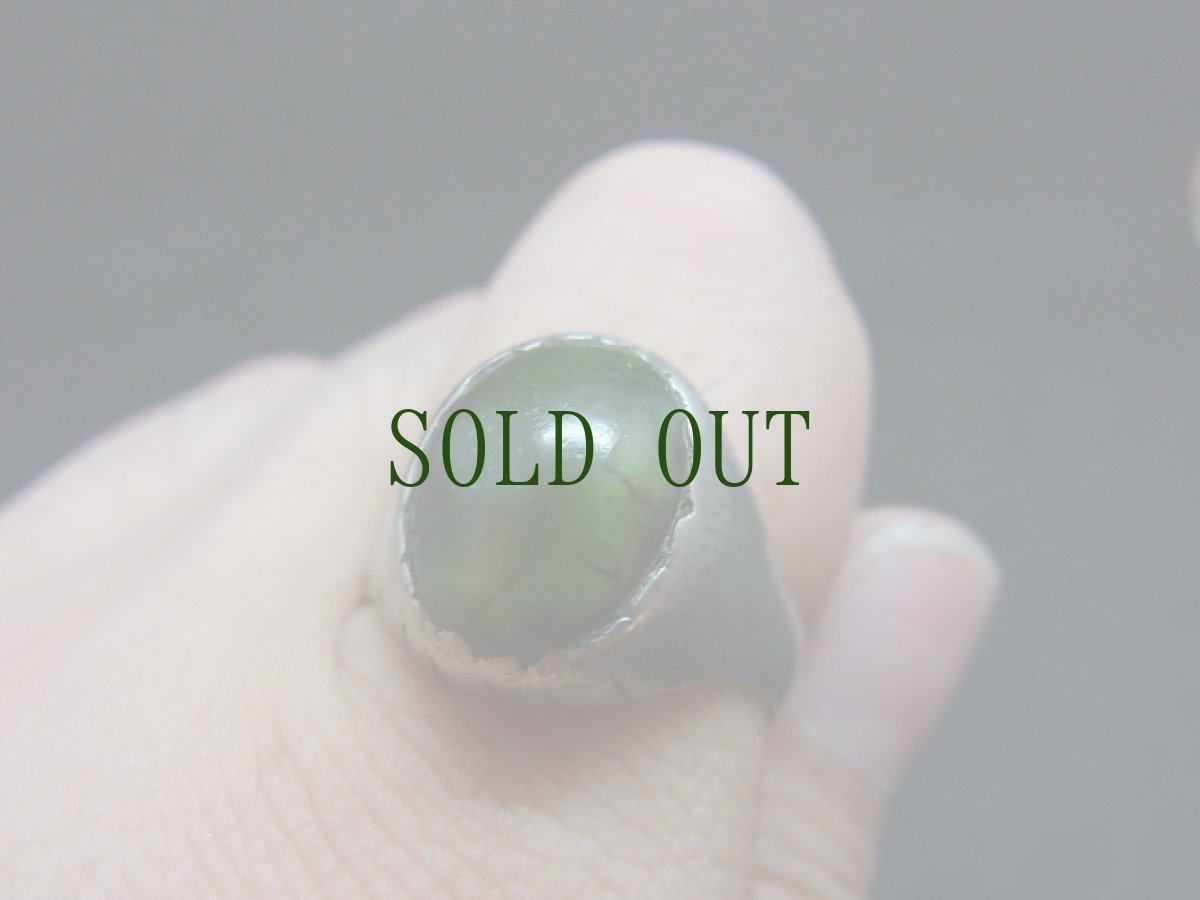 画像8: アンティークターコイズ（yu）の銀製リング　（old tibetan turquoise with silver ring） (8)