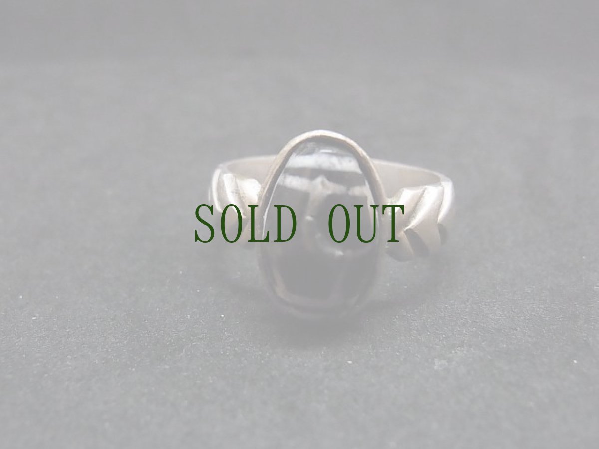 画像2: 古代プンジーのシルバーリング　（Ancient dzi phum ）ブンジー・老亀甲紋天珠 (2)