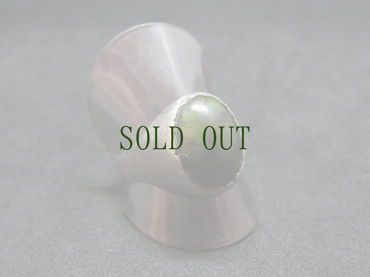 画像3: アンティークターコイズ（yu）の銀製リング　（old tibetan turquoise with silver ring） (3)