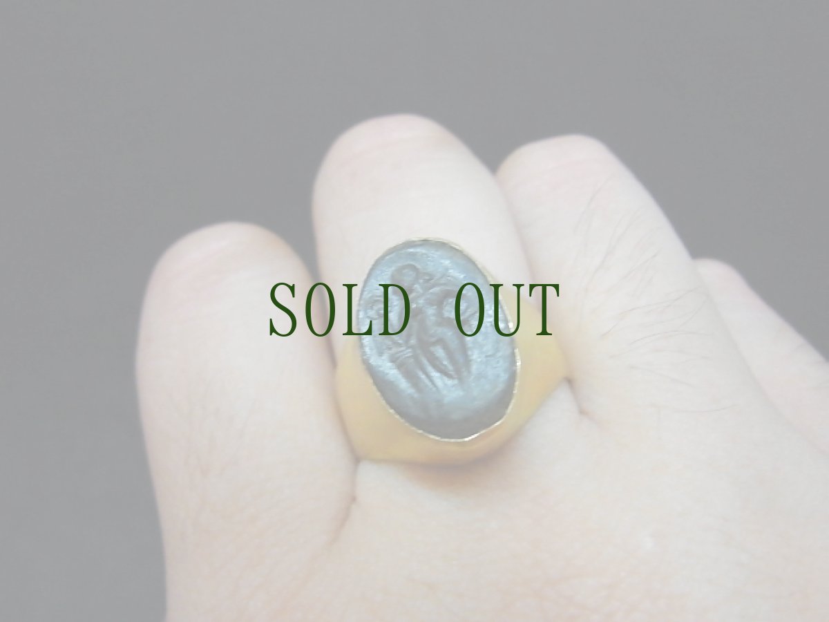 画像9: 古代インダス文明　カメオ・ゴールドーリング　（金製）　ギルギット出土・女戦士 (9)