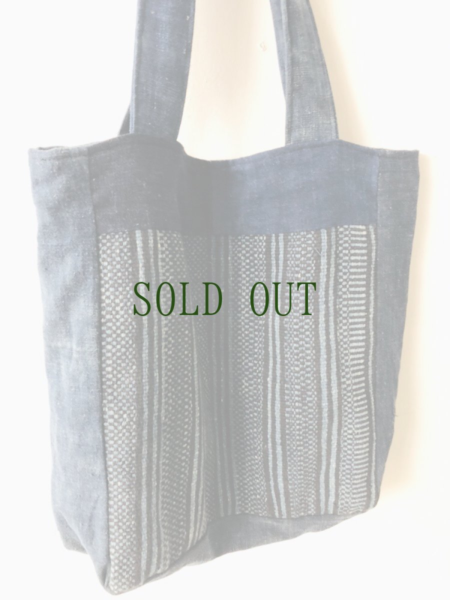 画像5: 貴州省ミャオ族　本藍染　木綿　トートバッグ (5)