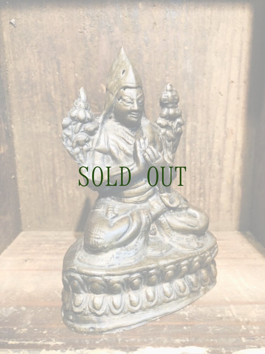 画像2: ツォンカパ　チベット銅製仏像　(黄帽派) (2)