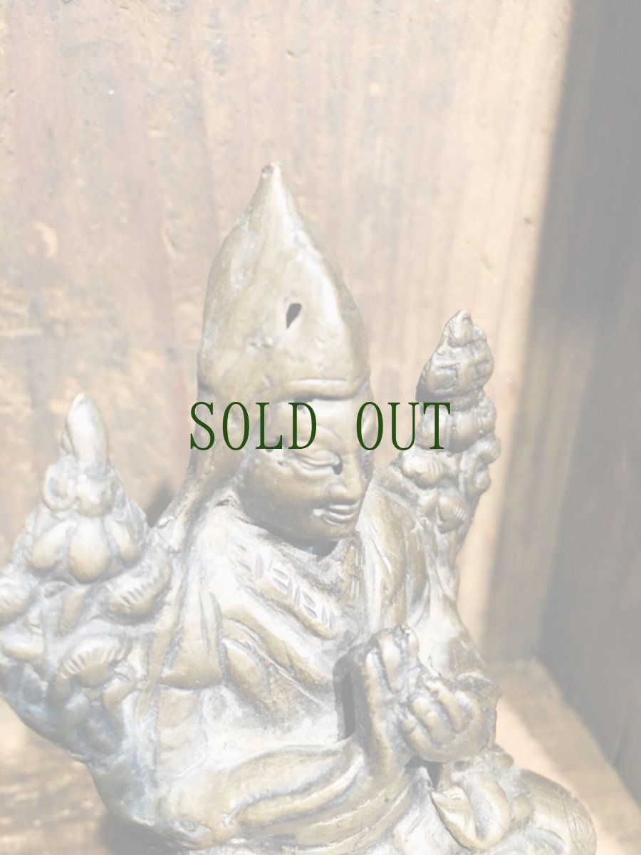 画像6: ツォンカパ　チベット銅製仏像　(黄帽派) (6)