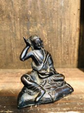 画像2: チベット密教行者・カギュ派宗祖ミラレパ　(milarepa)　青銅製仏像　(開眼仏・アンティーク) (2)