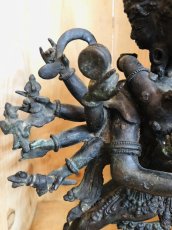 画像5: チャクラサンヴァラのヤブユム（四面十二臂歓喜仏）　銅製アンティーク仏像 (5)