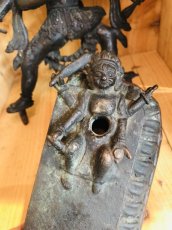 画像14: チャクラサンヴァラのヤブユム（四面十二臂歓喜仏）　銅製アンティーク仏像 (14)