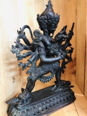 画像2: チャクラサンヴァラのヤブユム（四面十二臂歓喜仏）　銅製アンティーク仏像 (2)