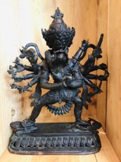 画像1: チャクラサンヴァラのヤブユム（四面十二臂歓喜仏）　銅製アンティーク仏像 (1)