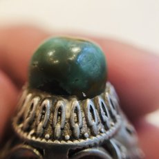 画像5: アンティークターコイズ（yu）のチベット銀製リング　（tibetan old turquoise  ring） (5)