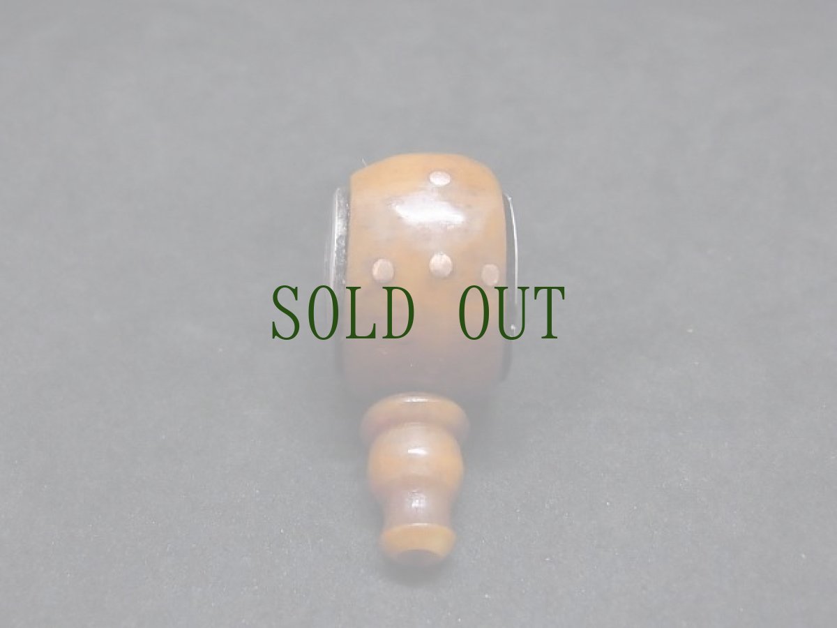 画像2: グル玉　(御数珠・親玉)　チベタンＭＡＬＡパーツ　ヤク骨製　 (2)