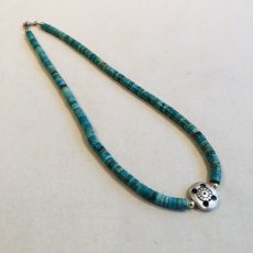 画像1: チベタン天然ターコイズ(yu)のネックレス　（tibetan natural turquoise）  (1)