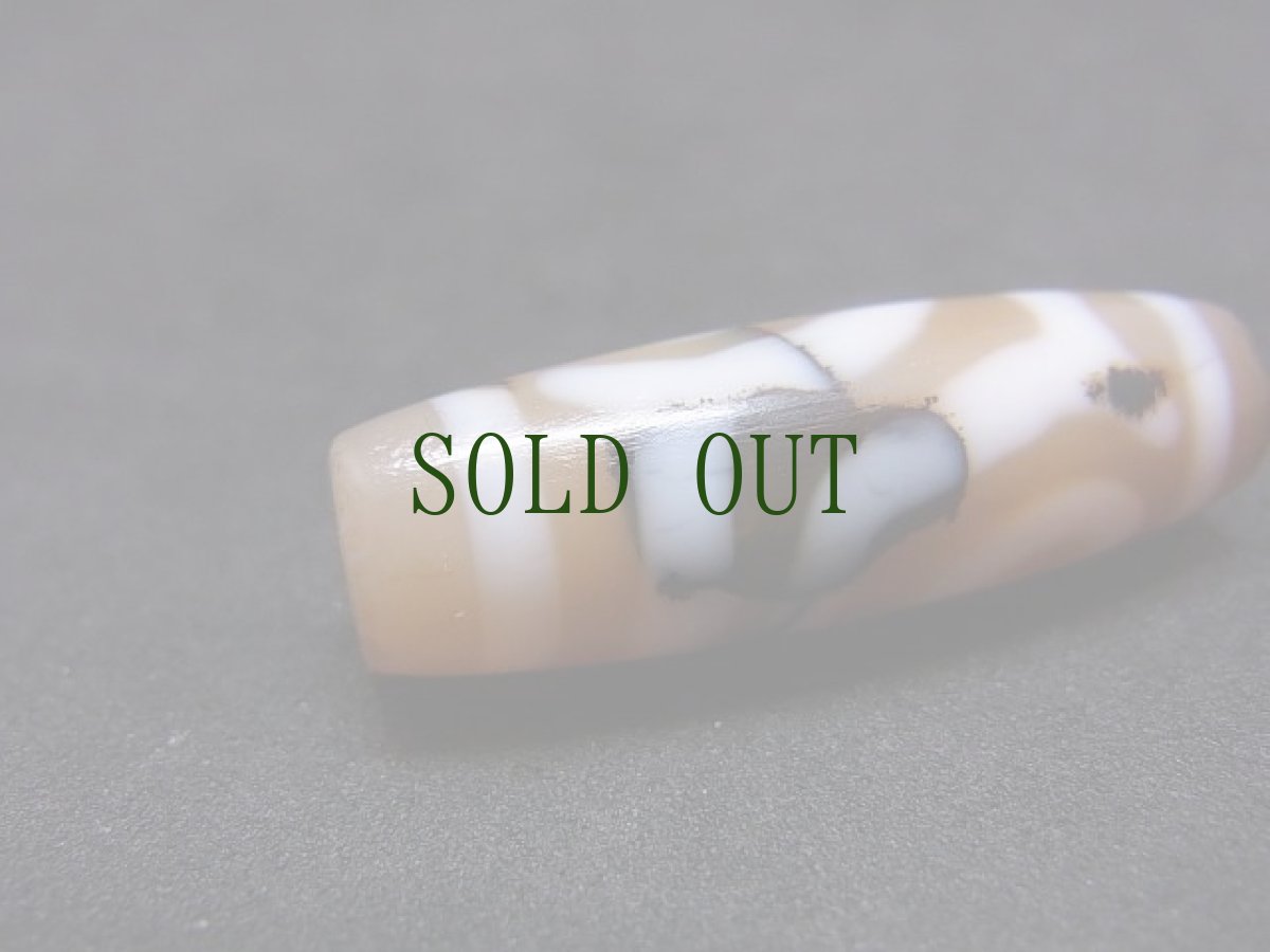 画像4: 古代ジービーズ（ancient dzi mig ni pa ）老二眼天珠・黒朱砂・オリジナル・シャンシュン王朝期 (4)