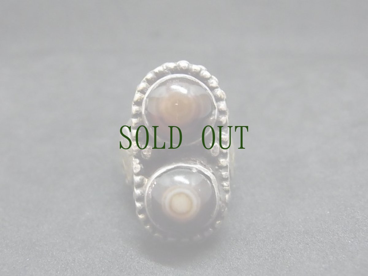画像2: 天眼石（アイアゲート）　チベット羊眼板珠（ルックミ）のシルバーリング　 (2)