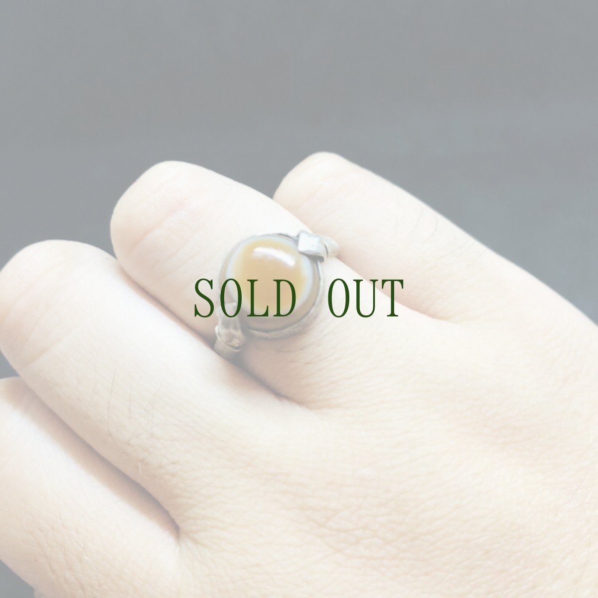 画像5: 天眼石（アイアゲート）　チベット羊眼板珠（ルックミ）のシルバーリング　 (5)