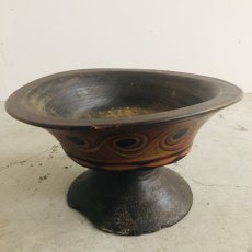 画像1: Yi zu old wooden bowl　（凉山彝族の木椀・供物入れ）アンティーク (1)