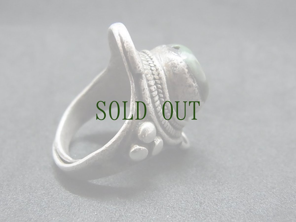 画像4: アンティーク　チベタン天然ターコイズ(yu)のシルバーリング　 (4)