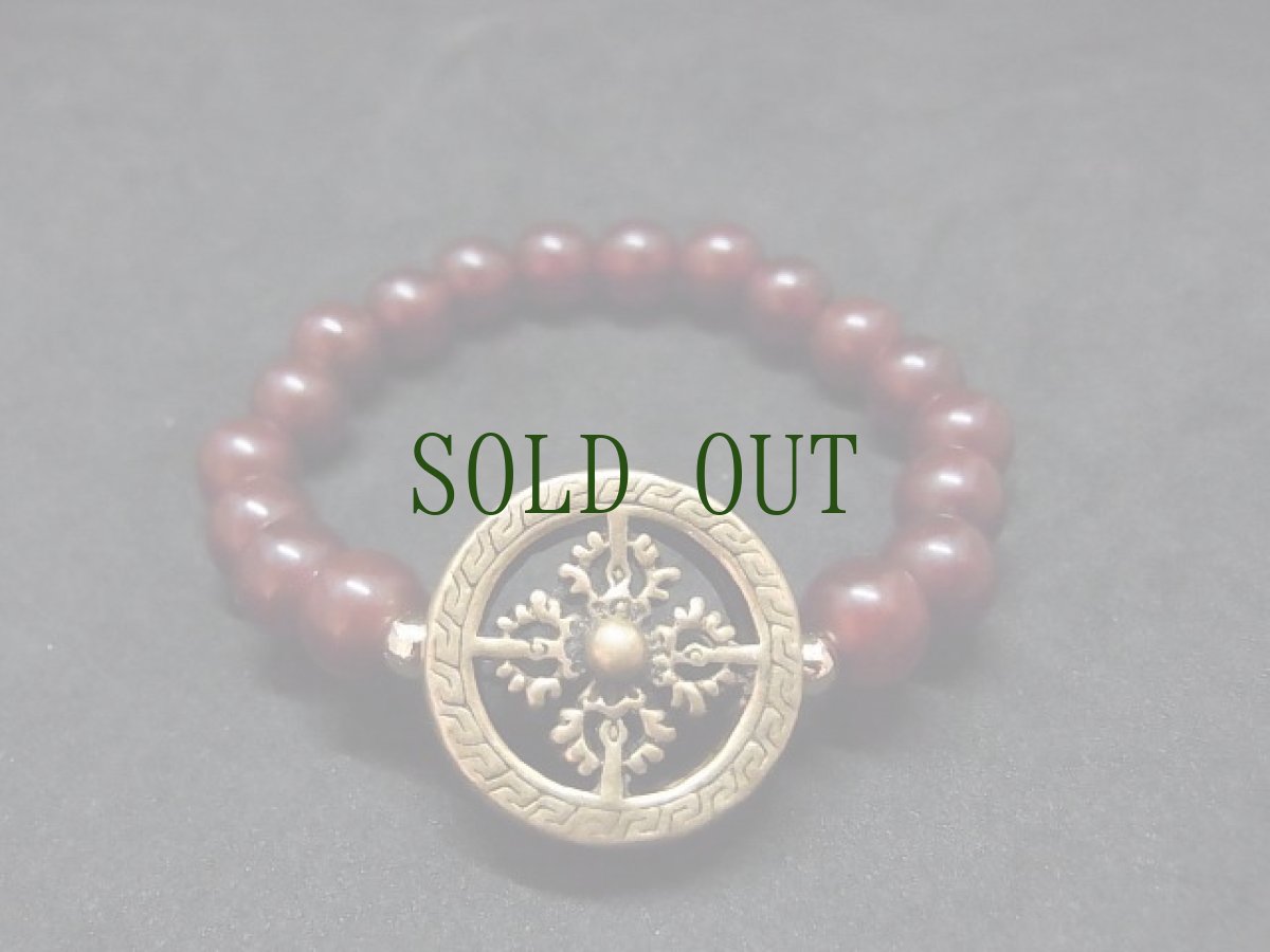 画像2: アンデシン（血珠)と羯磨金剛（ダブルドルジェ）のブレスレット (2)