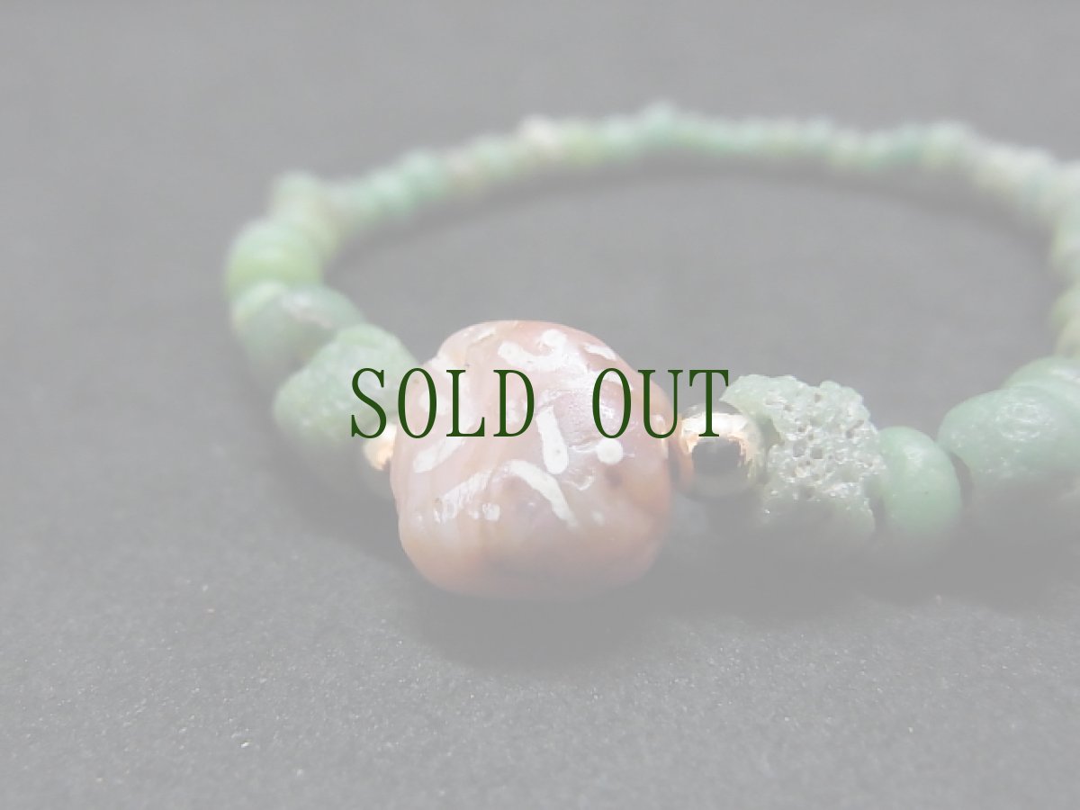 画像3: 古代ペルシア（古代ローマン）とんぼ玉とエッチドカーネリアン（インダス文明）のブレスレット (3)