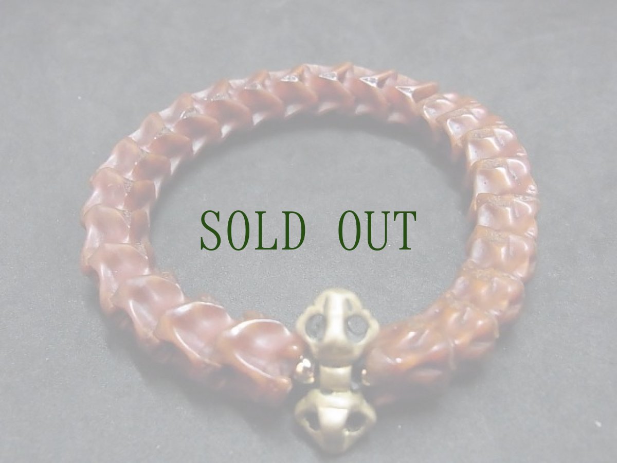 画像2: チベット　ドルジェ（金剛杵）と蛇骨のブレスレット (2)