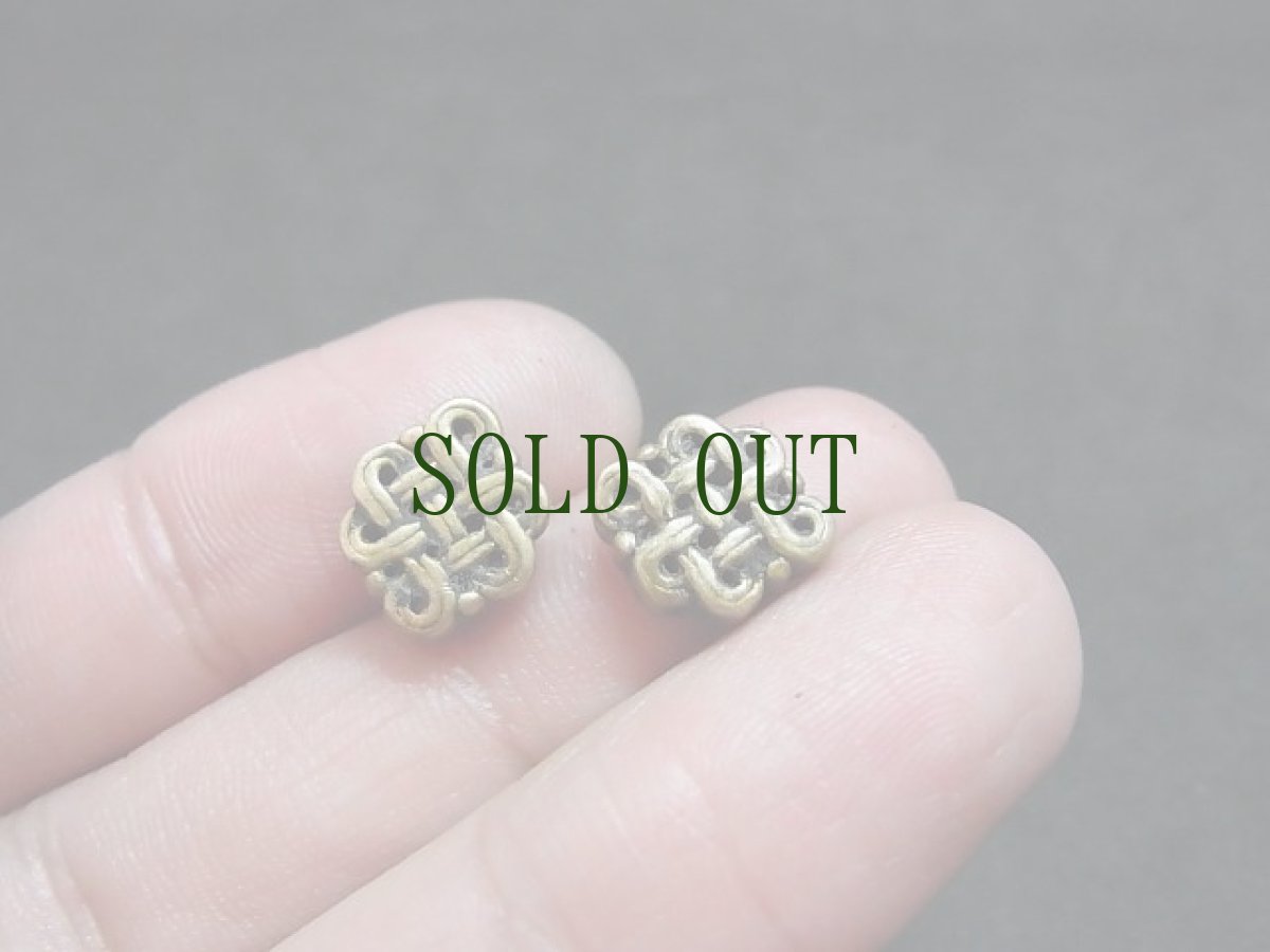 画像4: エンドレスノット　（ベルべ・無限の紐）　チベット八吉祥紋・真鍮製・一対・ビンテージ (4)