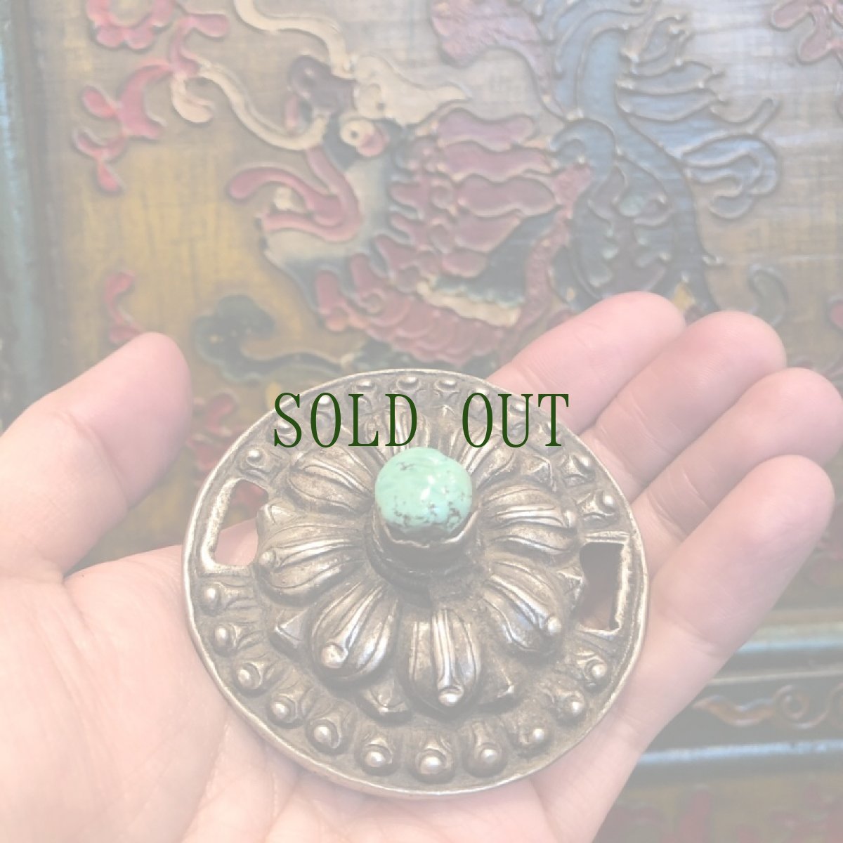 画像2: チベット銀製バックルとターコイズ　(アンティーク) (2)