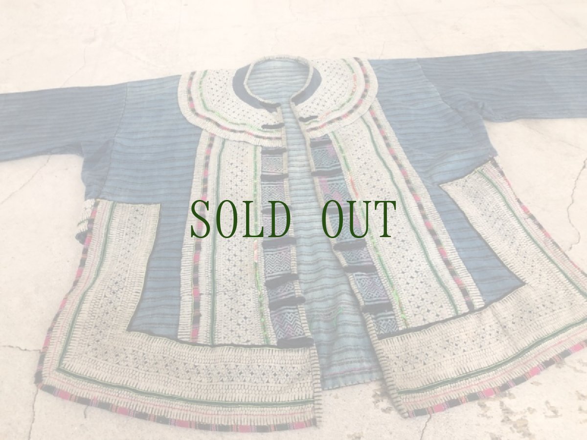 画像4: 雲南省麻栗坡县彝族（イ族）本藍染綿麻製（YI people’s traditional jacket） (4)