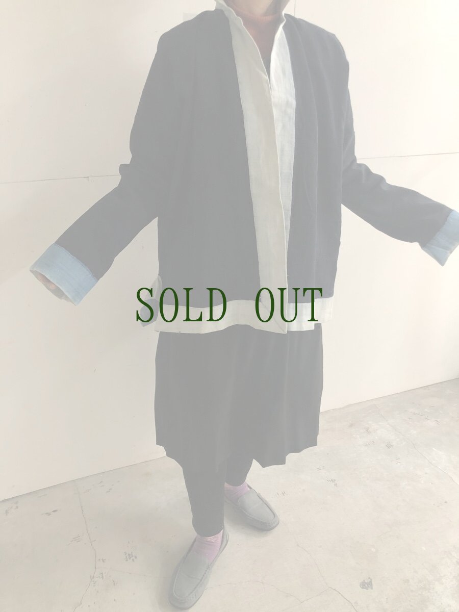 画像16: 広西省白裤瑶族（ヤオ支族）メンズジャケット（ビンテージ）木綿・藍染  (16)