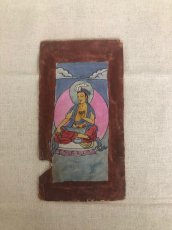 画像1: チベットのタンカ(菩薩画)ザカཙ་ཀ　アンティーク(額付) (1)