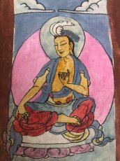 画像4: チベットのタンカ(菩薩画)ザカཙ་ཀ　アンティーク(額付) (4)