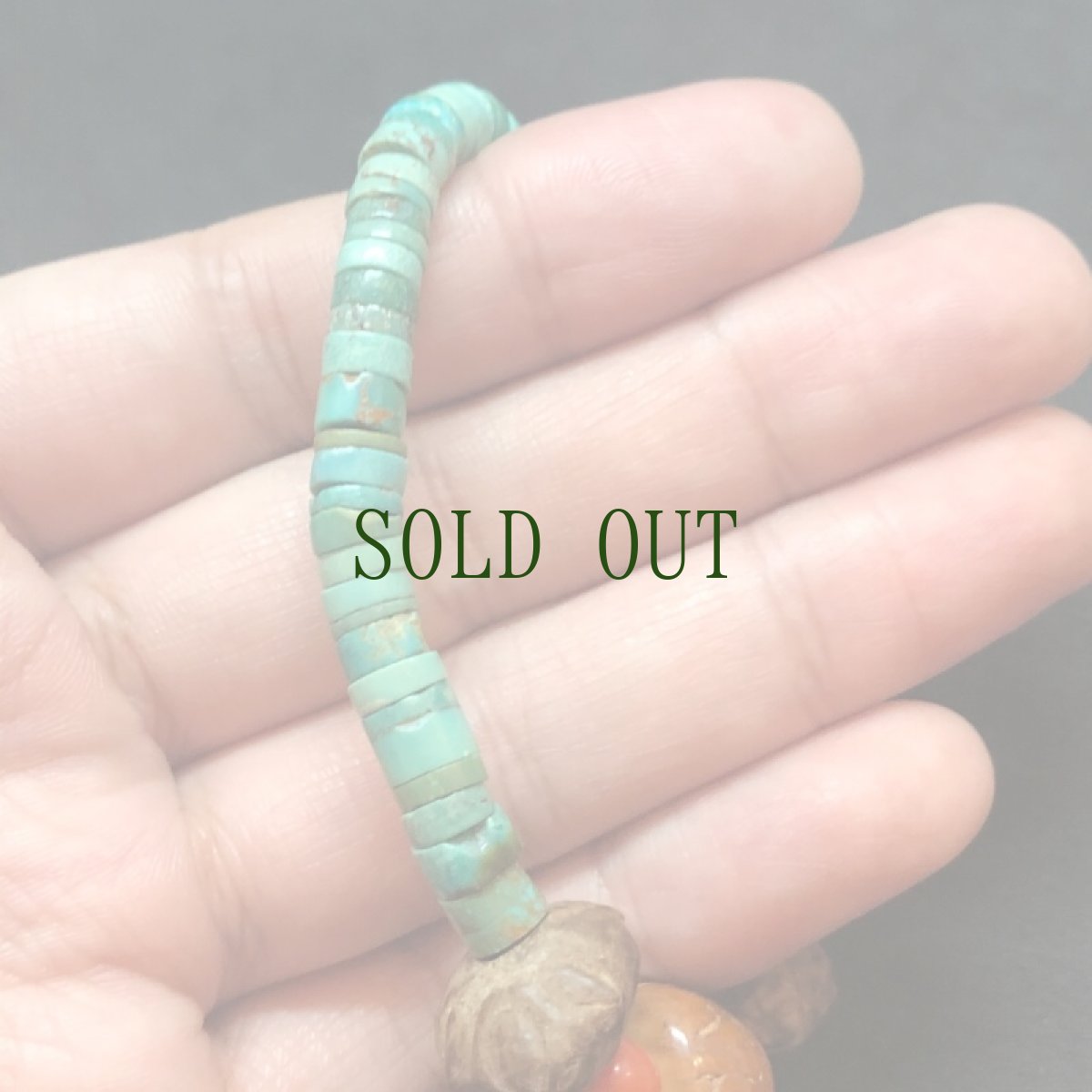 画像7: チベタン天然ターコイズ(yu)と菩提樹のブレスレット 　（tibetan natural turquoise）  (7)