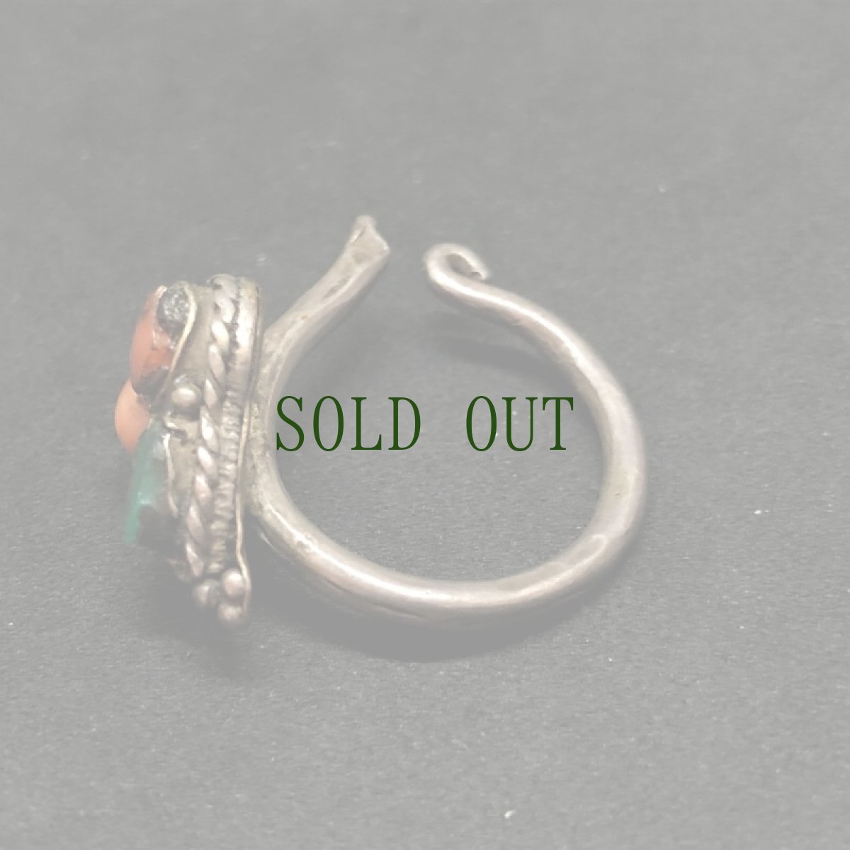 画像2: チベタンアンティーク・装身具　（銀製耳飾り・リング) (2)