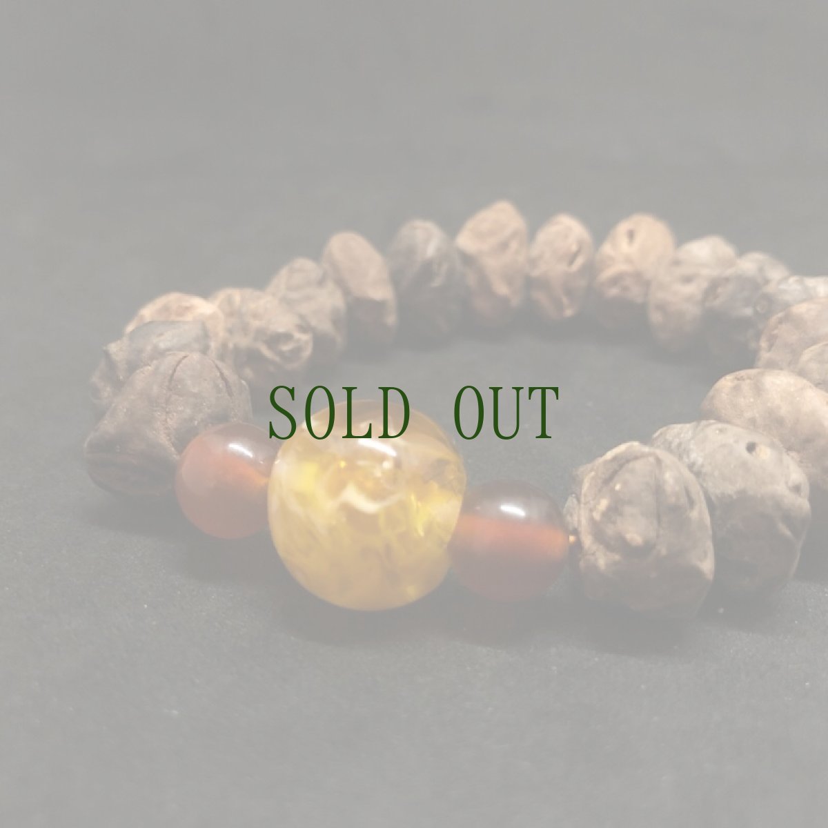 画像3: 鬼顔菩提樹と虎琥珀、老山亀珠のブレスレット (3)