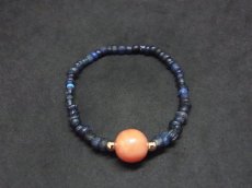 画像6: 古代ペルシャのとんぼ玉と珊瑚のブレスレット　（瑠璃珠） (6)
