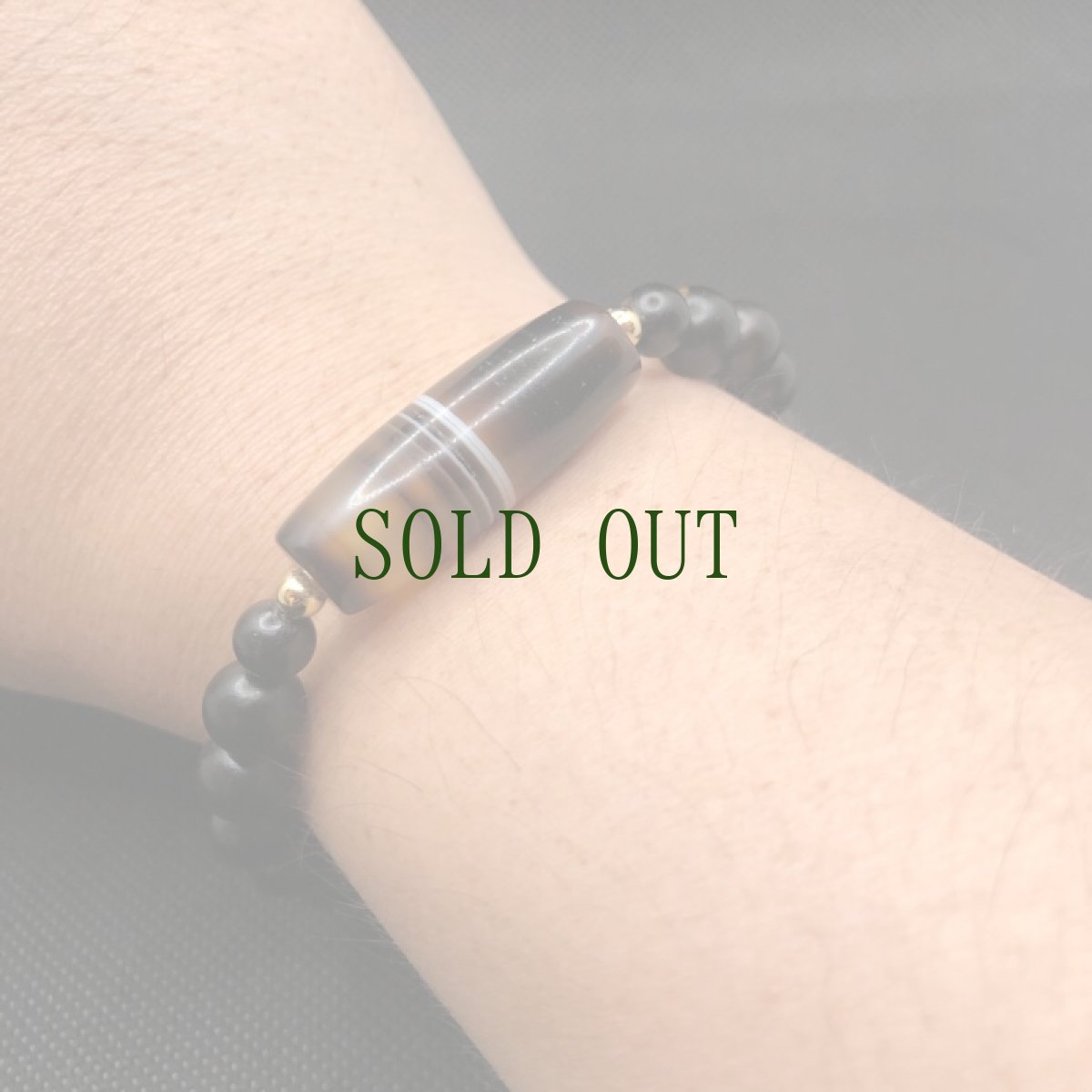 画像7: 黒檀木と縞瑪瑙　(Agate)　のブレスレット　 (7)