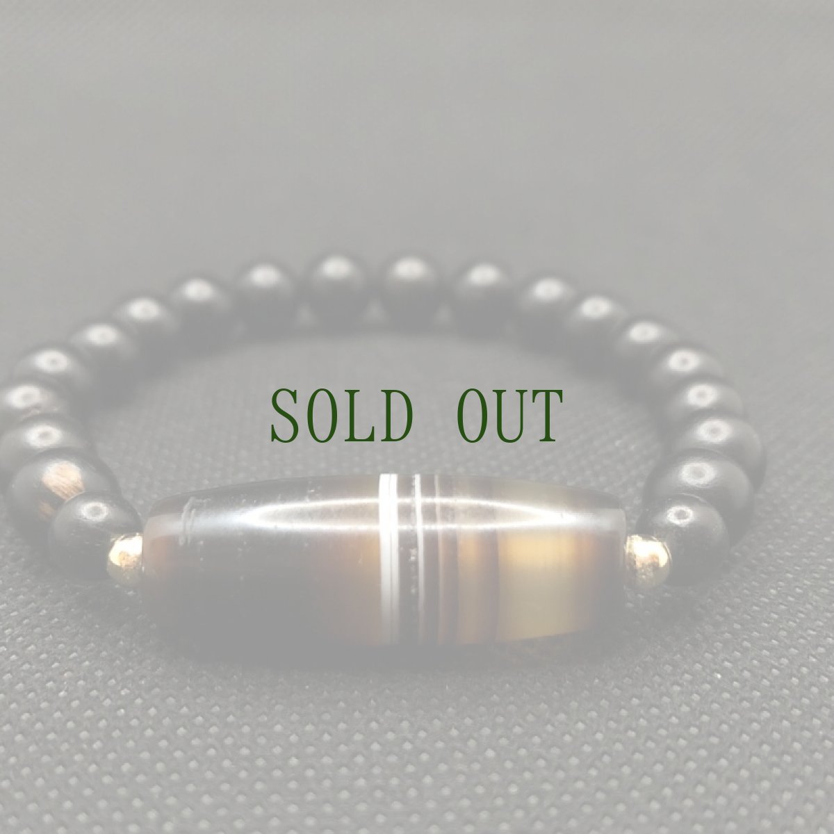 画像2: 黒檀木と縞瑪瑙　(Agate)　のブレスレット　 (2)