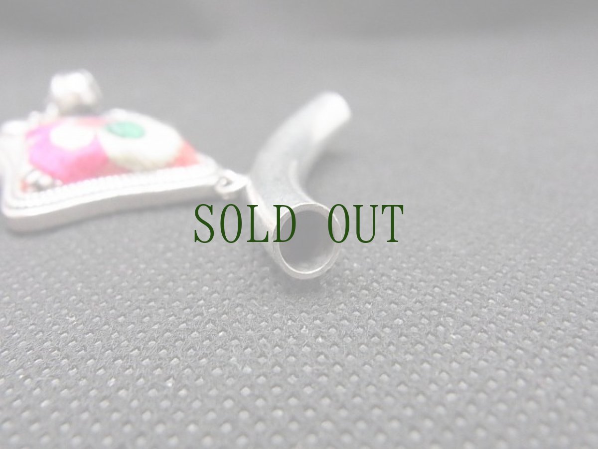 画像5: 貴州省ミャオ族の古刺繍ペンダントトップ　(ミャオ銀)　 (5)