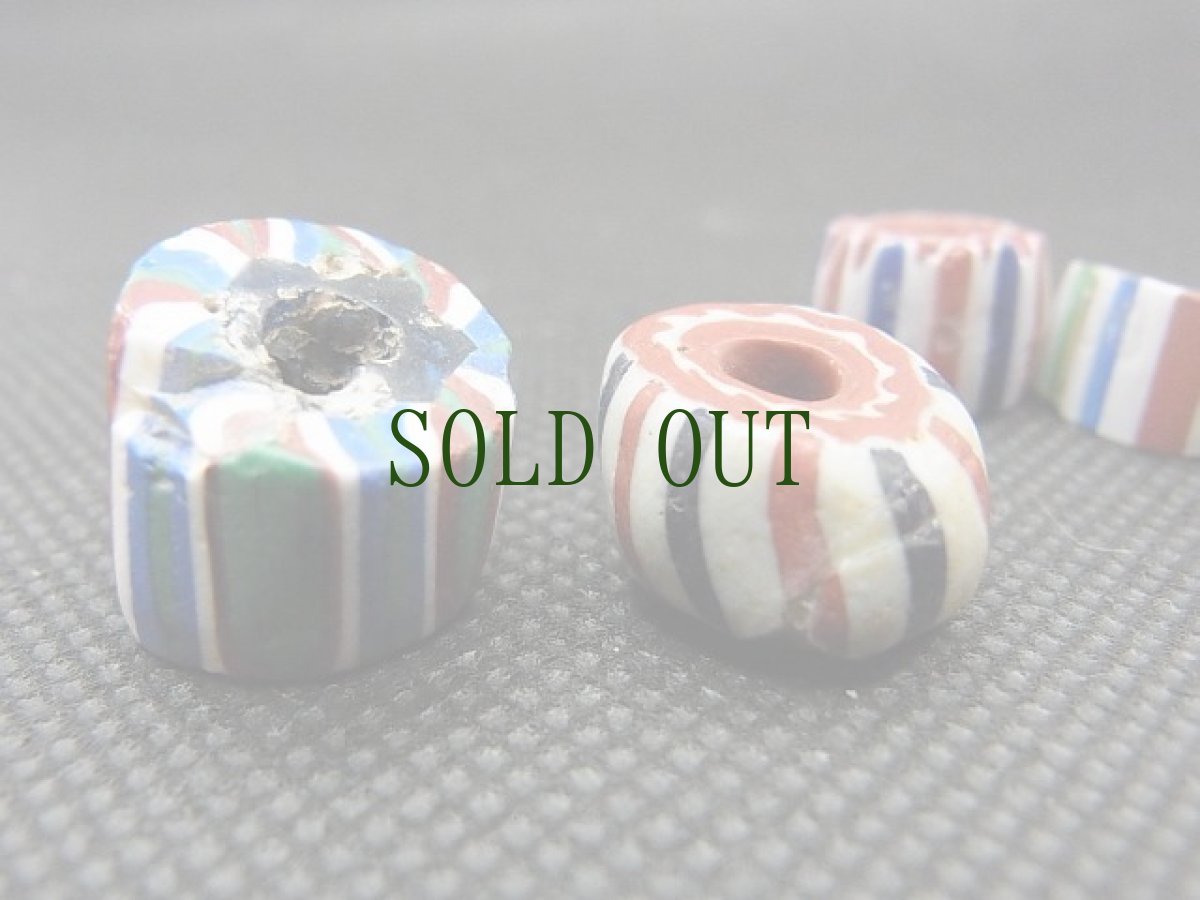 画像4: とんぼ玉アンティーク　ヴェネチア玉（シェブロン)５点セット (4)